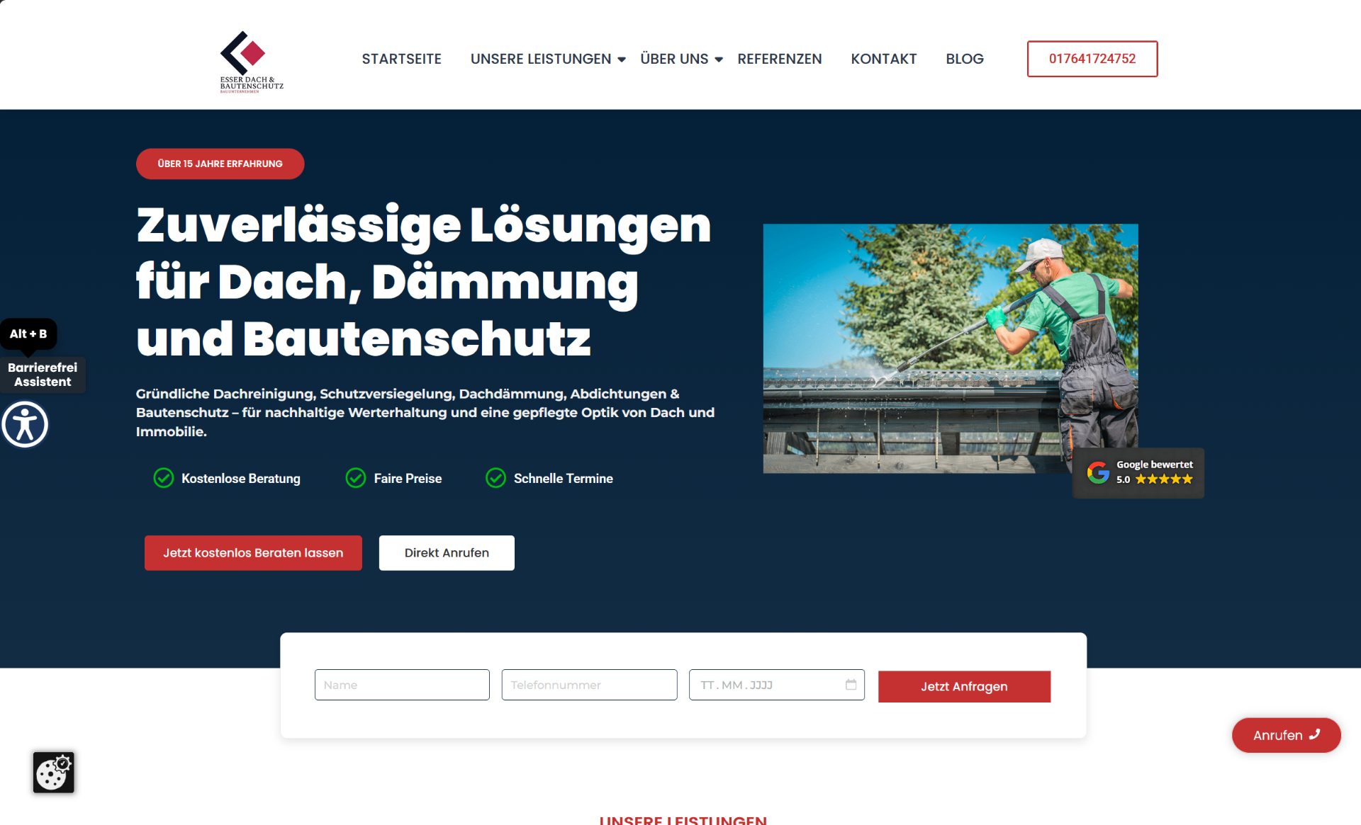 Webseite Esser Dach & Bautenschutz